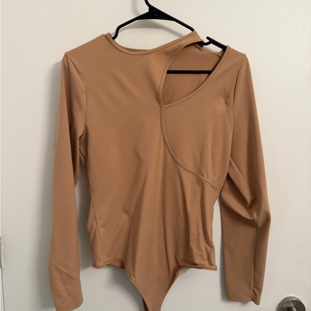 Abercrombie & Fitch Tan Asymmetrical Bodysuit